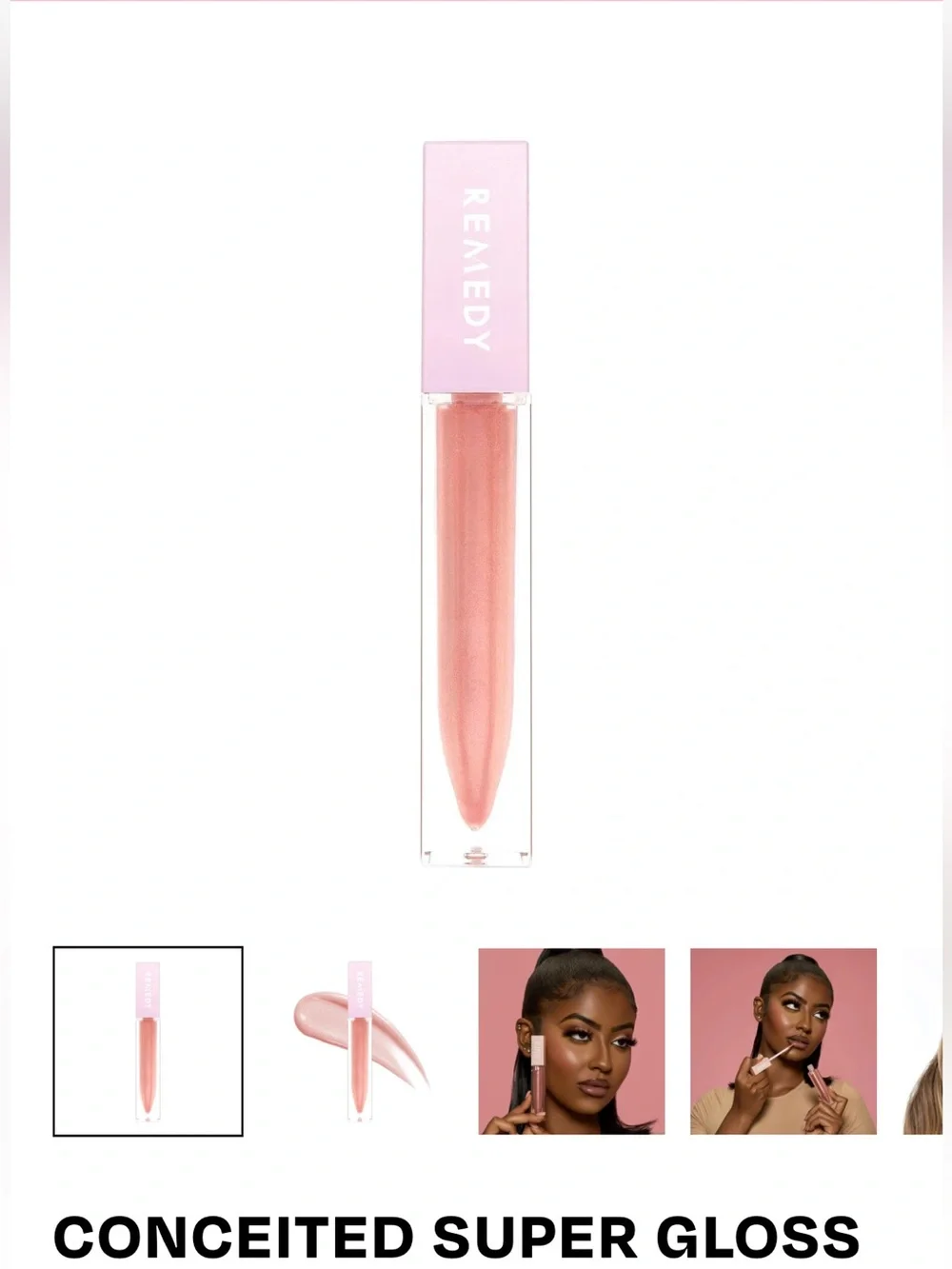 Remedy By Ari Conceited Super Pink Lip Gloss — High-Shine Hydrating Lip Color